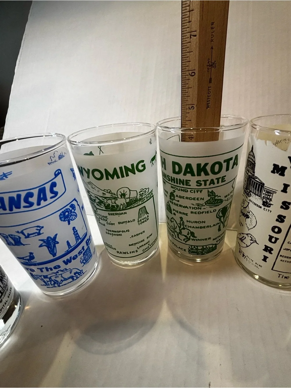 Souvenir State JGlass Set - Assorted Green, Blue, Brown, Black lot of 7